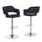 Monarch Specialties Bar Stool, Swivel, Bar Height, Adjustable, Metal, Pu Leather Look, Black, Chrome, Contemporary I 2357 - alternate 1